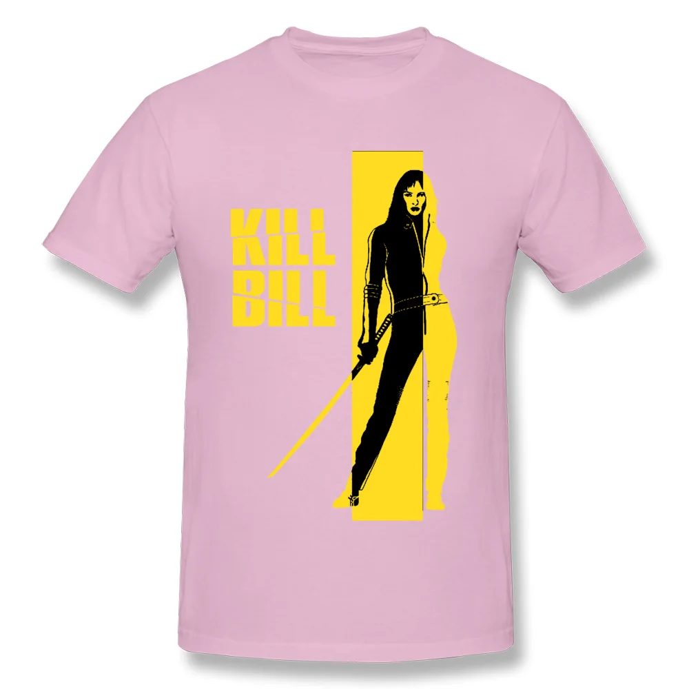 Kill-Bill-0619 Men Prevalent Normal Tees Round Collar Father Day All Cotton T-Shirt Leisure Short Sleeve T Shirts Kill-Bill-0619 pink