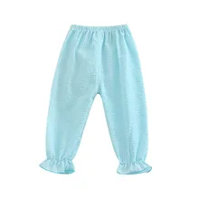 Summer Baby Pants Kids Boys Girls Cotton Plaid Casual Legging Sports Pants Casual Long Pants Newborn Baby Clothing 0-3T