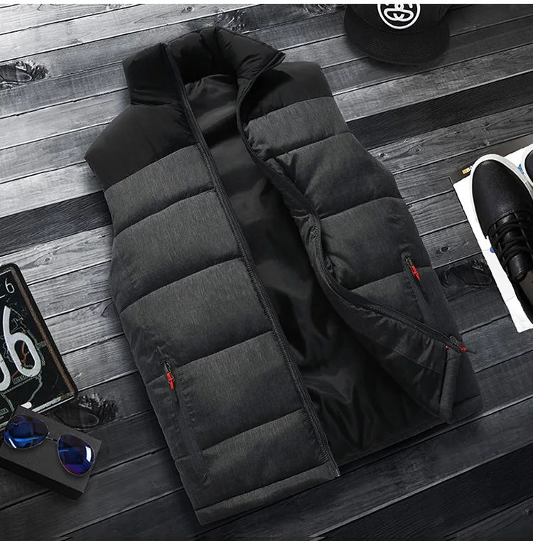 

2019 New Fashion mens Autumn sleeveless jacket and coats men's sleeveless Warm vest homme winter casual coats
