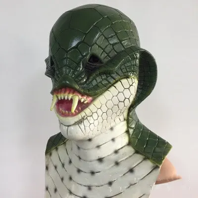 Новая Реалистичная змея латексная маска змея кобра ужас голова животного Хэллоуин маска Костюм Карнавальная Фантазия платье для вечерние