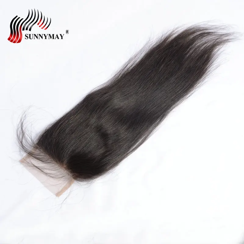 

Sunnymay Straight Hair Closure 3.5x4 Bleached Knots Brazilian Virgin Hair Lace Closure With Baby Hair Free Shipping