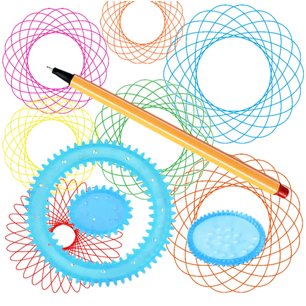 

Children Spirograph Drawing Toys Set Accessory Magic Creative Spiral Sketchpad Kid Boy Girl Learning Educational Art Craft Gift