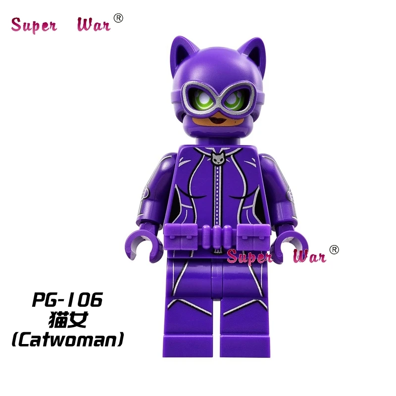 Single Sale superhero Justice League Batman Movie Catwoman building blocks action sets model bricks toys for
