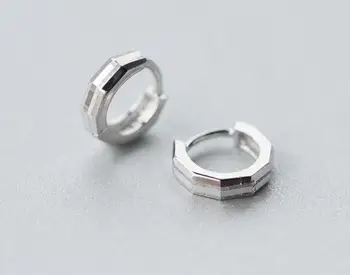 

Small Tinny Diameter 10mm 100% Authentic Real 100% 925 Sterling Silver fine Jewelry Geometric Hoop Huggie Earrings GTLE2368