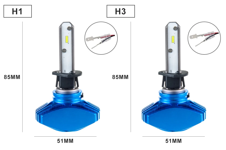 Foxcncar 2PCS  LED H4 H1 H11 H4 Led H7 Bulb Car Headlight High Low Beam 80W 8000LM 12V 24V Fog Light Kit Super Bright Car Light (11)