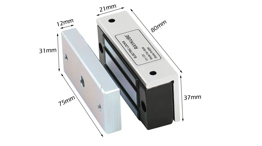 RAYKUBE Электрический магнитный замок 60 кг 130LB для дверцы шкафа замок R-60M