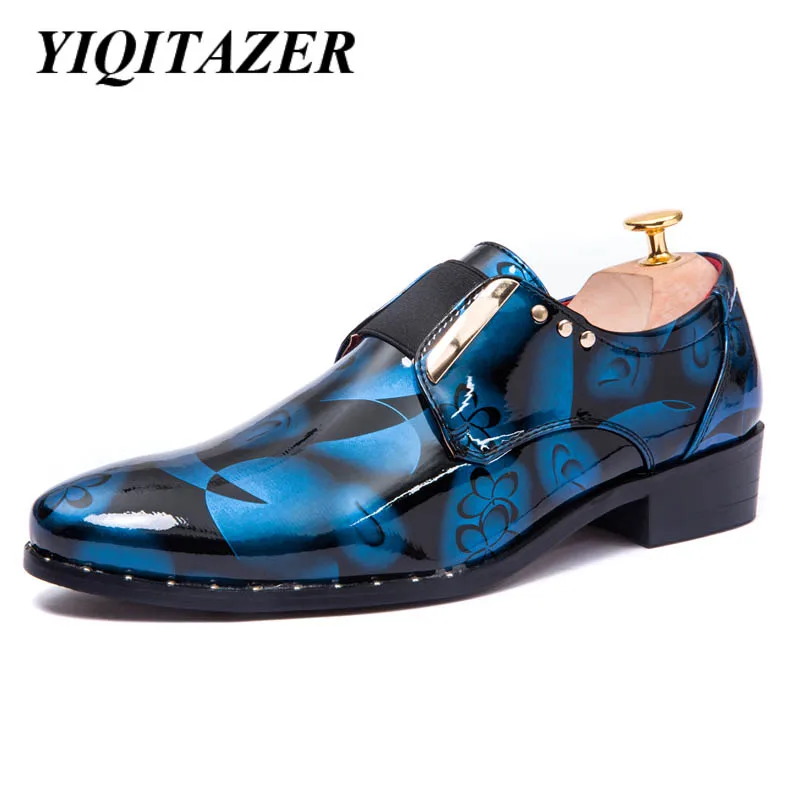 YIQITAZER 2019 модные лакированные кожаные классические туфли для мужчин летние