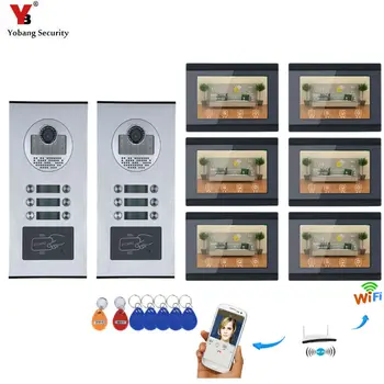 

Apartment Intercom System 7" Wifi Indoor Monitor 6 Units Apartment Video Door Phone Intercom System Wired Home video interphone