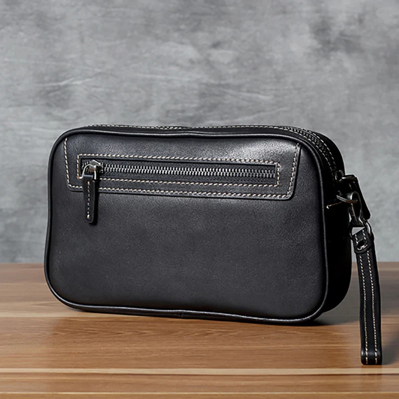 AETOO Cowhide man handbag leather wallet handmade head cowhide handbag