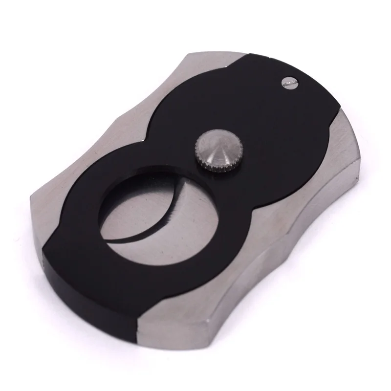 New Cut 62 Ring Gauge Cigar Cutter Stainless Steel Black/Silver Cigar