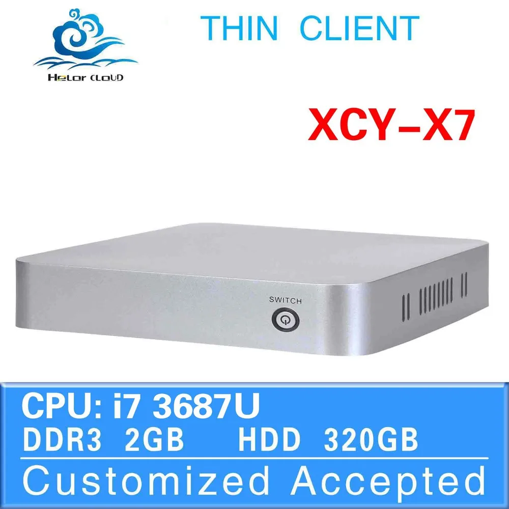 12v Computer Lan Mini PC X86 Ubuntu Linux PC X7 3517U/3687U 2G RAM 320G HDD Support Ubuntu Linux 12.04