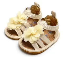 Летнее платье для маленьких девочек цветок сандала мягкая искусственная кожа принцесса обувь для новорожденных Мокасины Детские