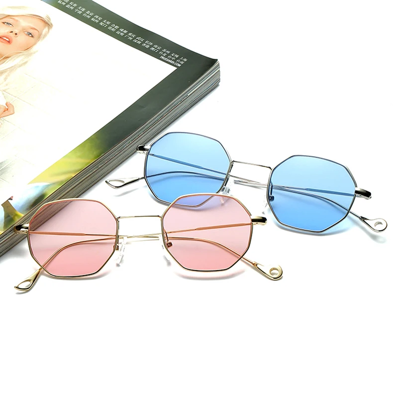 

2017 Classic Men Women Hexagon Square Sunglasses Metal Eyewear Fashion Shades Outdoor