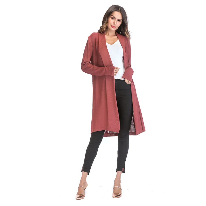 

Hollow Out Autumn Jacket For Woman Solid Color Open Stitch Coats and Jackets For Women Long-Sleeve Knitting Female Clothing