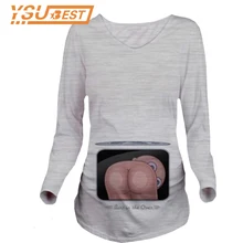Забавные принты для беременных футболки для беременных женская футболка с длинными рукавами зимняя повседневная одежда для беременных женщин Maternitey Топ