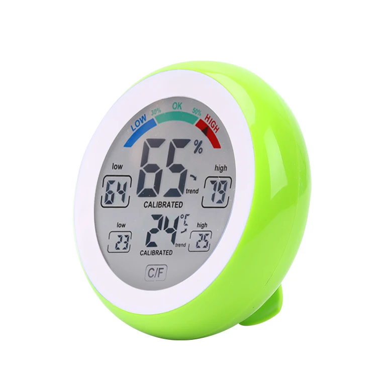 Vastar 0-50'c ЖК-цифровой термометр гигрометр 32-122F датчик температуры измеритель влажности сенсорная клавиша с подсветкой - Цвет: green
