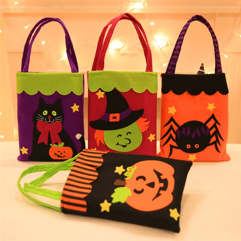Colorful Candy Bag Halloween Trick or Treat Bags Sacks Perfect Gift For Children