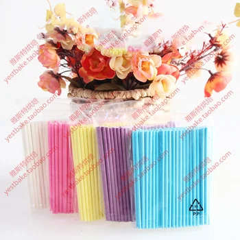 

5Pcs Solid Core Paper Lollipop Sticks 100mm*3.5mm Stick Lolly for Fondant Candy Chocolate Cake Pop Cupcakes Making Mould White
