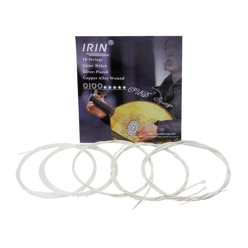 

Oud Strings Set (D-A-E-B-F) Clear Nylon Oud String Silver-Plated Copper Alloy Wound 10-Strings Stringed Instrument Accessories