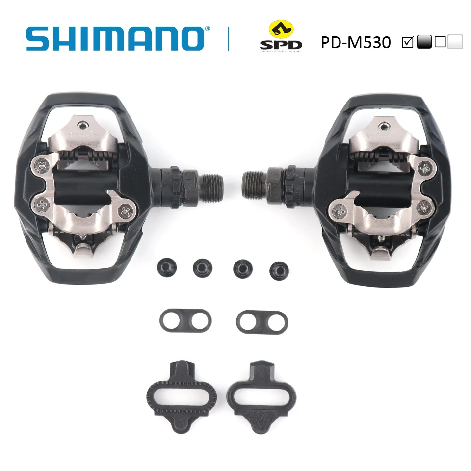 SHIMANO PD M530 SPD Pedal MTB Mountain XC Clipless Bike incl SM SH51 cleats Ideal for trail and mountain bike tours Pedal| - AliExpress