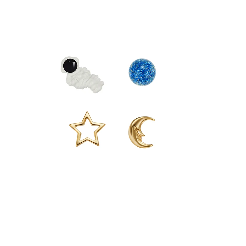 

Astronaut Astronaut Moon Earrings Asymmetric Earrings