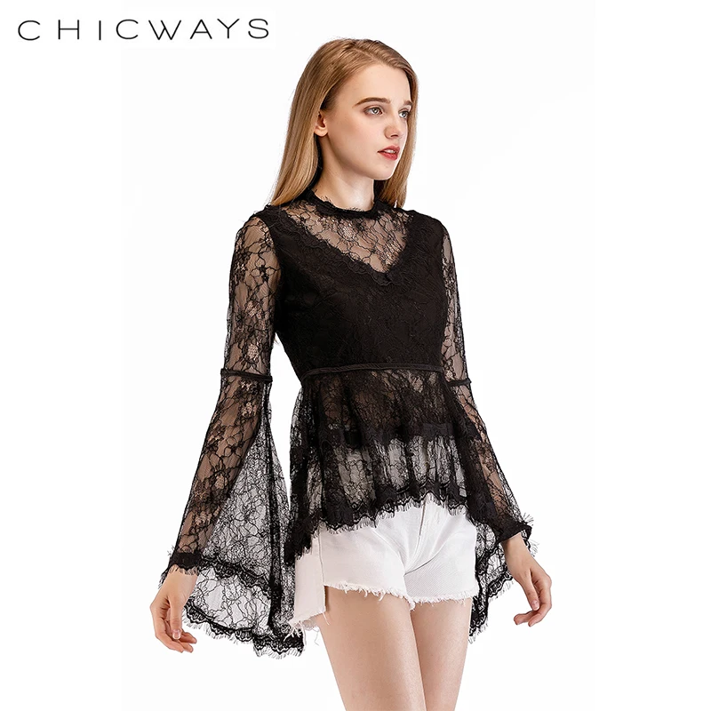 Aliexpress.com : Buy Chicways Zipper Open Back Lace Top Sexy Women