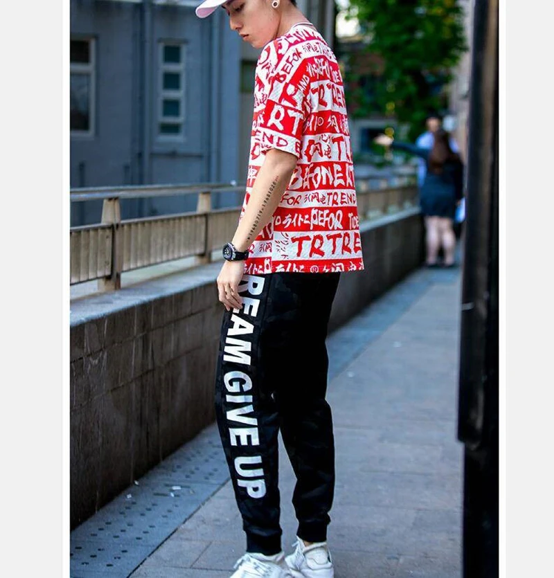 Oversized Mens Graffiti t Shirt Hip Hop Print Hipster Tshirt Men Fashions Street Style  (23)