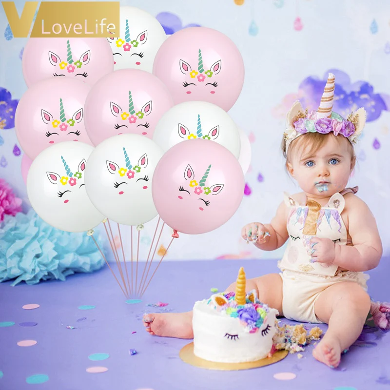 

Unicorn Balloons 10pcs 12inch Confetti Ballons Happy Birthday Latex Ballon Air Balloon Globos Baby Shower Unicorn Party Supplies