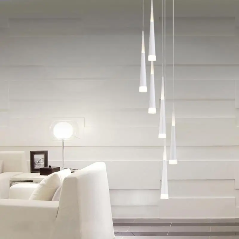 Отель LED luminaria Алюминиевый подвесной светильник Современная лестница