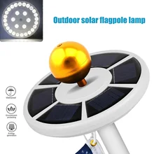 26 LEDs Solar Power Flag Pole Lights Weatherproof Flagpole Downlight Auto On/Off Night Lighting with Solar Panel ALI88