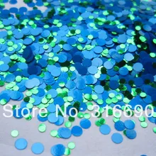 Круглые пайетки микс синий и зеленый использовать в ногтей лак для ногтей