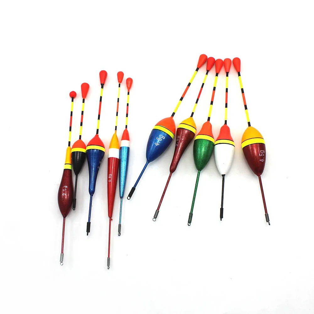 10Pcs/Lot Fishing Floats Set Buoy Bobber Fishing Light Stick Floats Fluctuate Mix Size Color float buoy For Fishing Accessories
