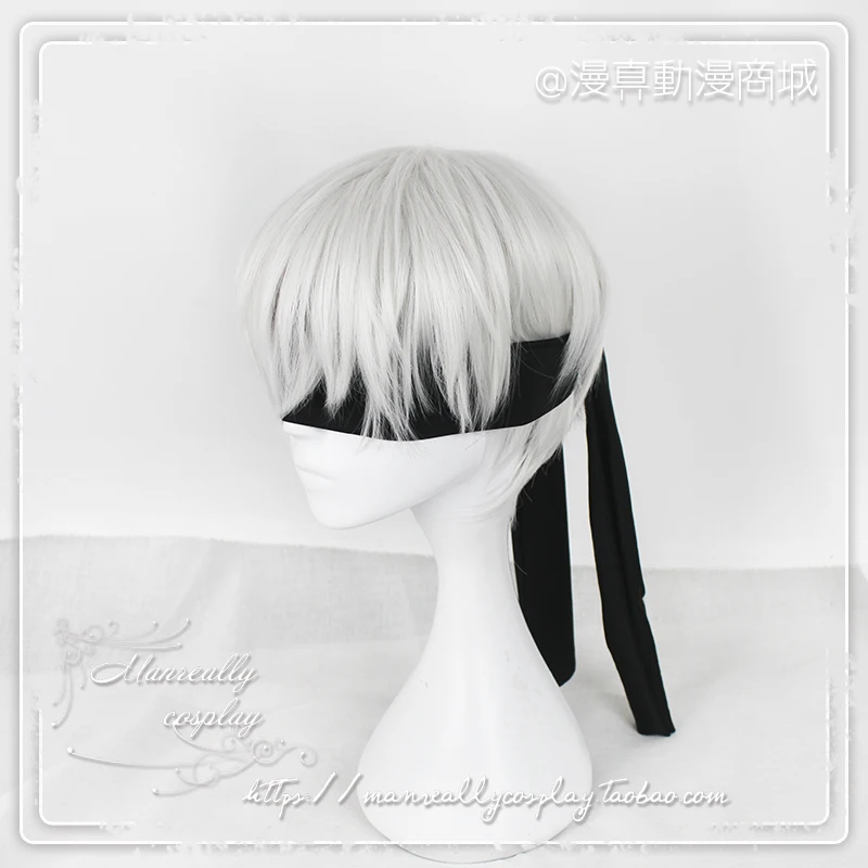 vampire costume women NieR:Automata 9S Silver Grey Short Wig YoRHa No. 9 Model S Men Anime Cosplay Wig (not including black eye patch) + Wig Cap morticia addams dress