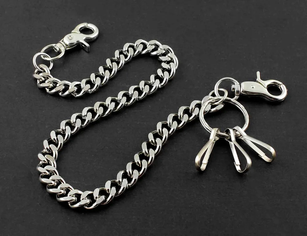 

Simple Thick Biker Trucker Keychain Key Jean Wallet Chain CS124 (19") Silver YL-34