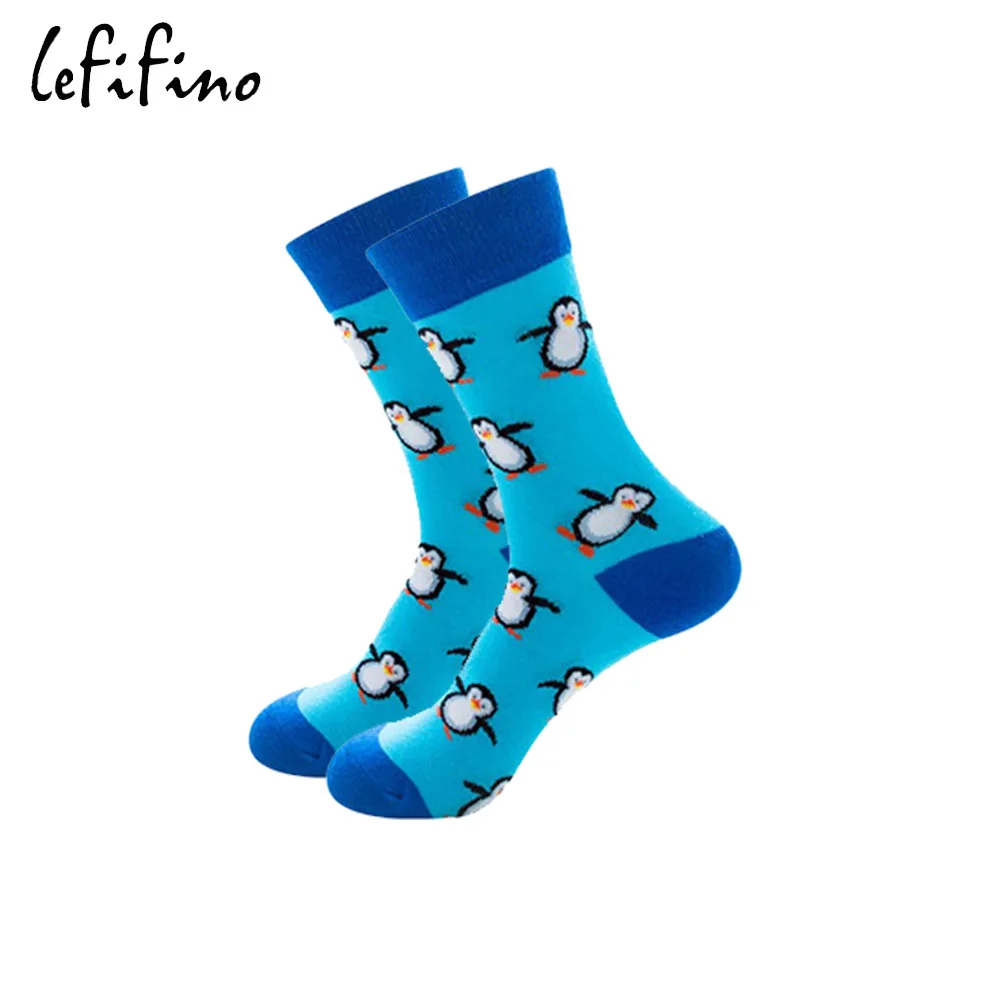 Женские милые хлопковые носки с рисунками животных Коала, пингвина, кенгуру, цветные забавные носки с веселым рисунком, необычные креативные причудливые носки для подростков - Цвет: Penguin socks