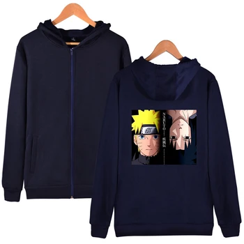 

Uzumaki Naruto Uchiha Sasuke fashion casual wild hooded sweatshirt casual jacket coat printing zipper jacket spring and autumn