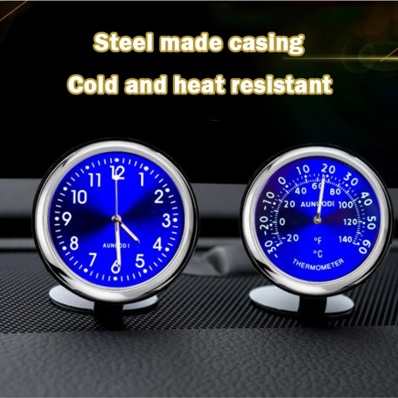 

Luminous decoration for car clock thermometer and hygrometer Ornament Automobile Clock Accessories Air Freshener quartz watch