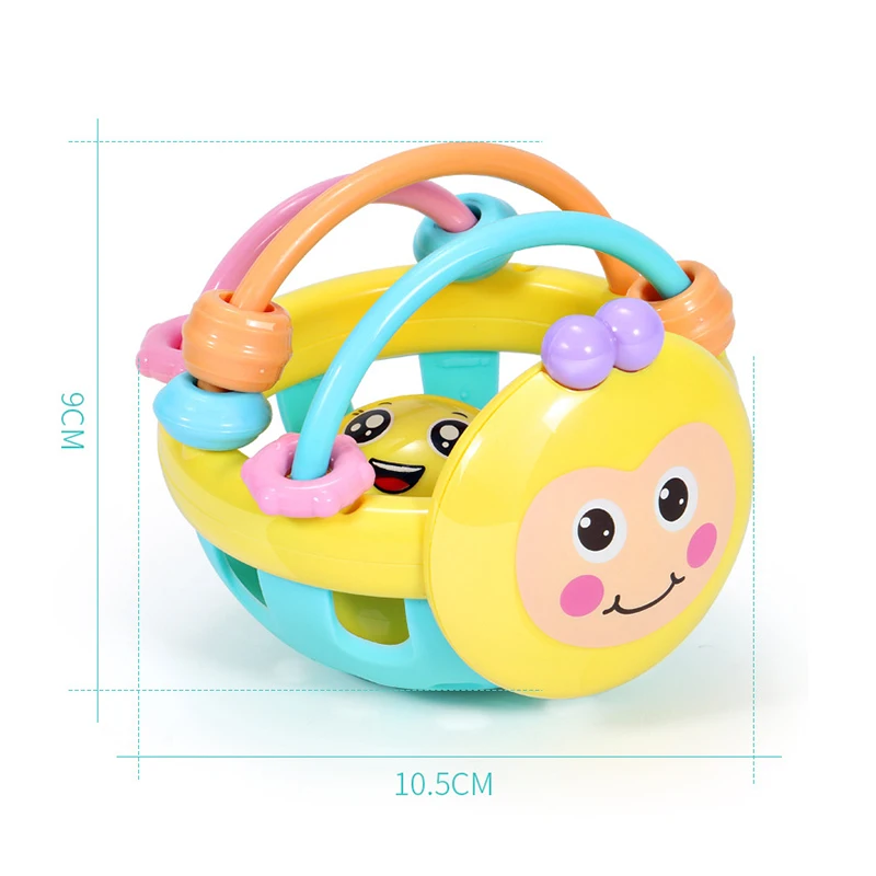 Soft Rubber Baby Rattle Cartoon Bee Rattle Handbell Teether Early Educational Toy for Toddler Hand Bell Baby Toys 0-12 Months