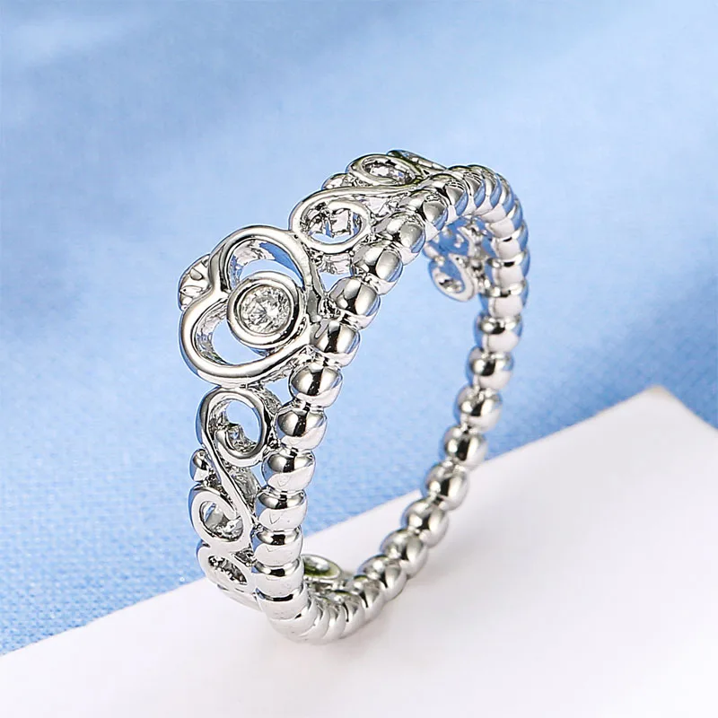 

SKA Anillos Mujer Princess Crown Rings For Women Costume Jewelry Cubic Zircon Hollow Engagement Bague Women's Wedding Ring R118
