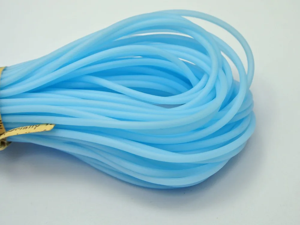 

10 Meter Blue 2mm Soft Hollow Rubber Tubing Jewelry Cord Cover Memory Wire