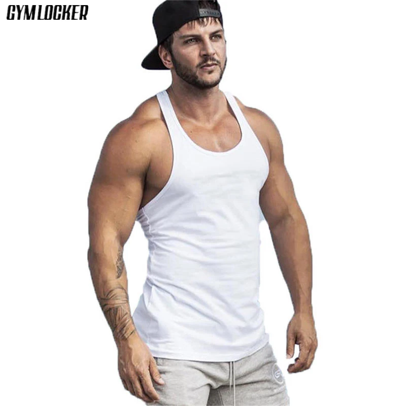 

GYMLOCKER new solid color sleeveless tank tops Men's clothing Bodybuilding breathable sweatshirt vest Men's fitness tank tops