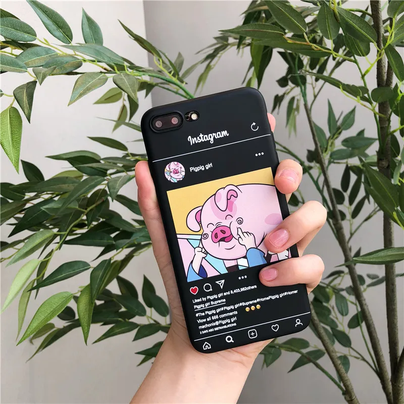

Funny Cute Pig Printed Phone Case For iphone 6 5 5S SE 6S 7 8 plus Case For iphone X XR XSMax Cover Cartoon Patterned Soft Cases