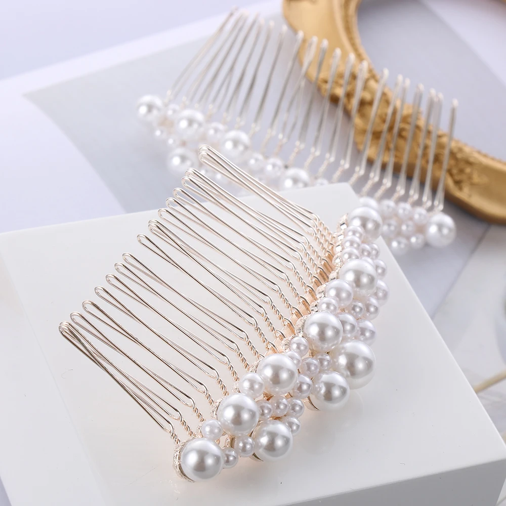 Women Bridal Rhinestone Clips Pearl Hair Combs Wedding Hair Accessories Pin Bride Barrette Tiara Jewelry Accessories jewelry accessories jewelry set hair accessory bridal headwear