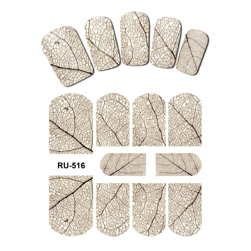 

NAIL ART NAIL WATER STICKER DECAL FULL COVER FLOWER X RAY TRANSPARENT VINE LEAF TREE BRANCH GREEN YELLOW RU511-516