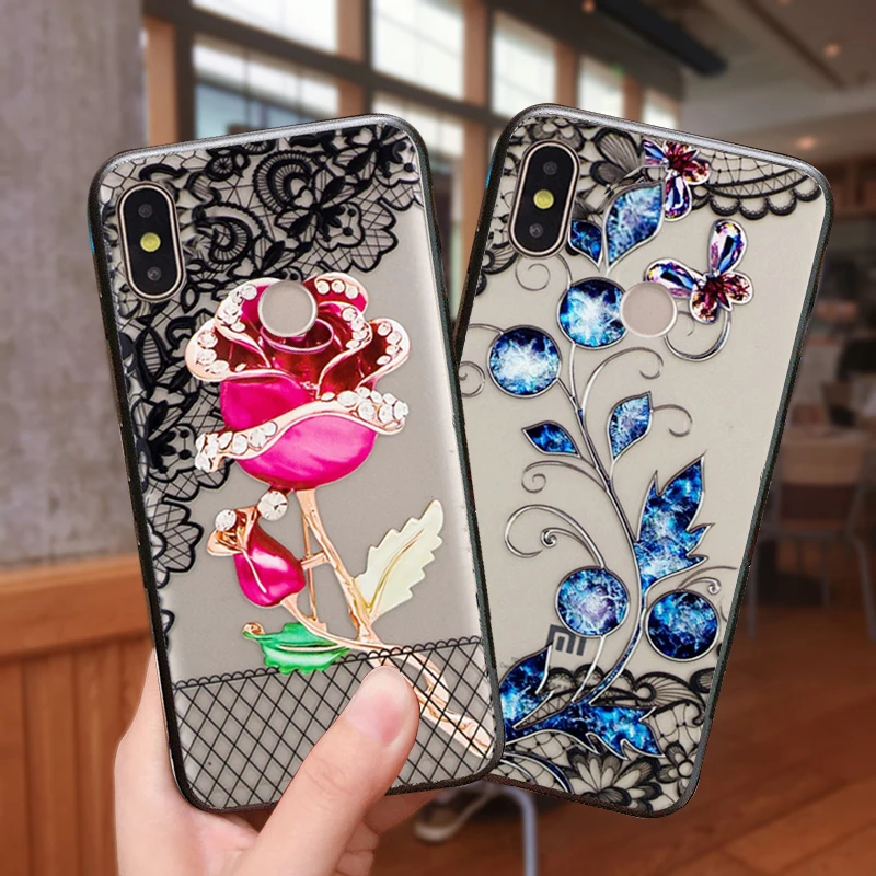 

YueTuo coque,cover,case,For Xiaomi Redmi 6A 6 Pro 6Pro Mi A2 Lite Luxury Pretty 3d On Hard PC Phone woman Flower back cases