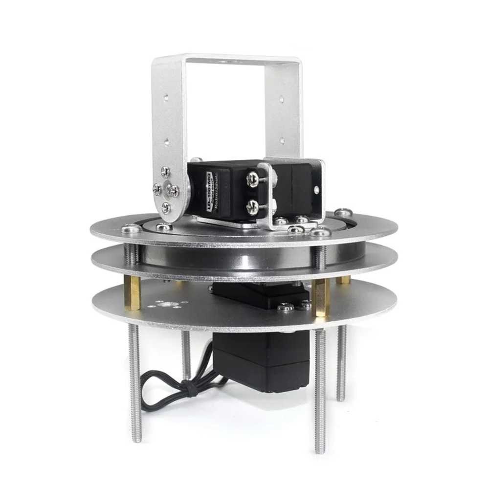 

2 DOF robot cloud deck rotating base, Bigger stronger/Full metal circular rotating base + Thicker metal plate,for Mechanical arm