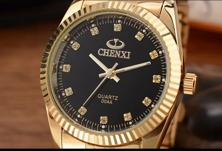 CHENXI Men Gold Watch Male Stainless Steel Quartz Golden men's Wristwatches for Man Top Brand Luxury Quartz-Watches Gift Clock