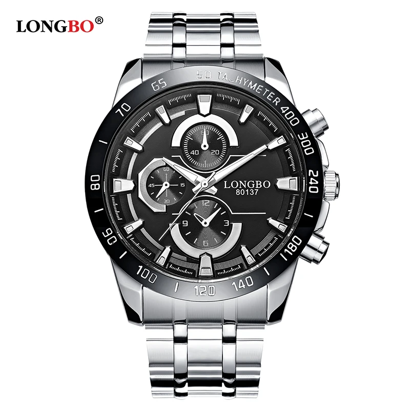 

LONGBO Military Men Stainless Steel Band Sports Quartz Wrist Watches Dial Clock For Men Dynamic Dial Relogio Masculino 80137