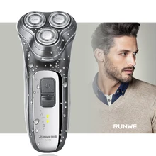 RUNWE RS980 Rechargeable Electric Shaver 3D Triple Floating Blade Heads Shaving Razors Face Care Men Beard Trimmer Machine