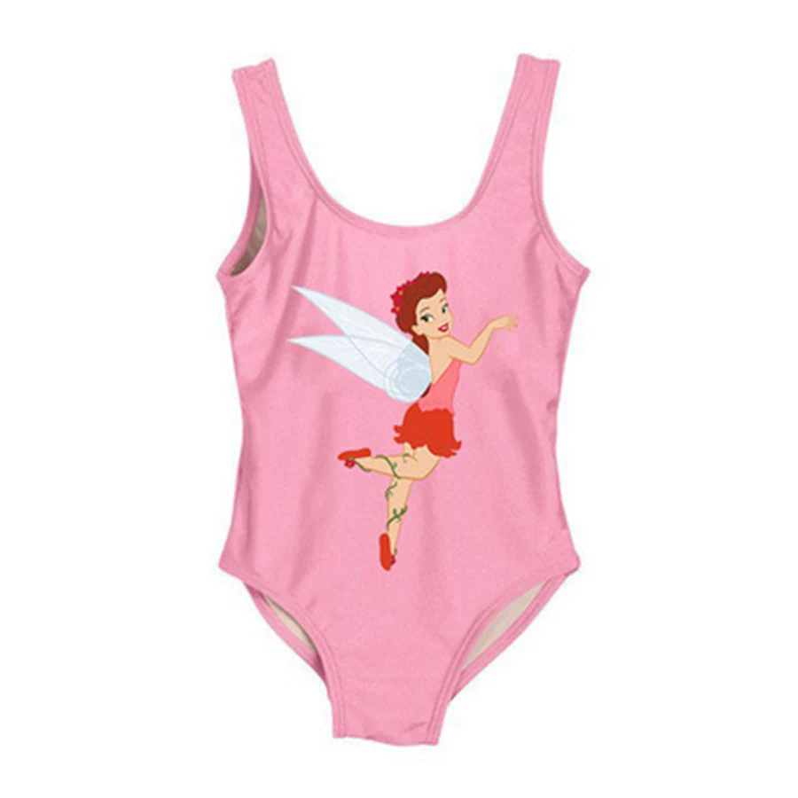 Милый Цельный купальник для маленьких девочек, одежда для купания для детей, пляжная одежда с изображением фламинго, боди, купальный костюм